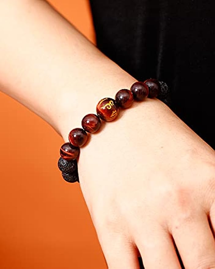 Tiger Eye with Lava Rock Bracelet