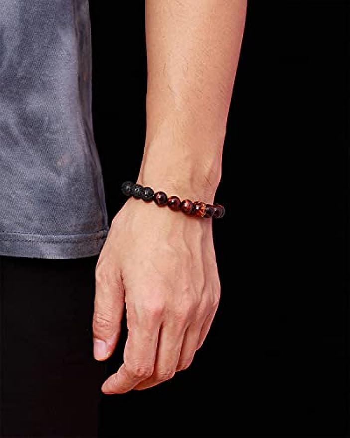 Tiger Eye with Lava Rock Bracelet