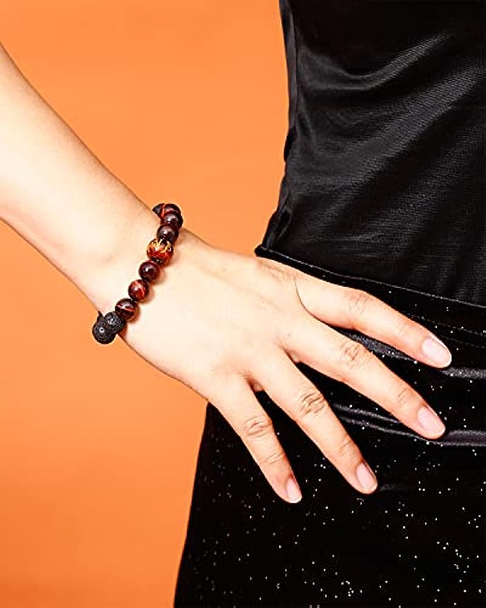 Tiger Eye with Lava Rock Bracelet