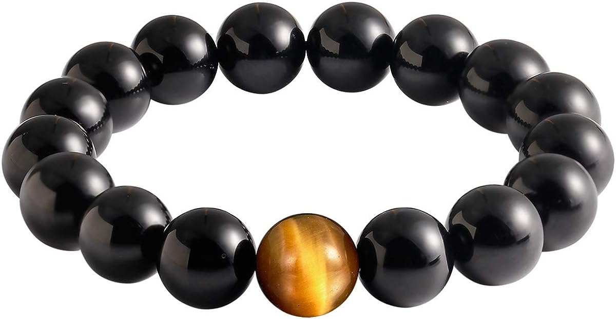 Black Obsidian with Tiger eye Bracelet
