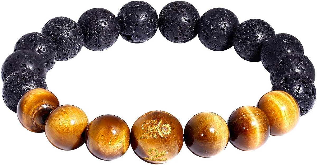 Tiger Eye with Lava Rock Bracelet
