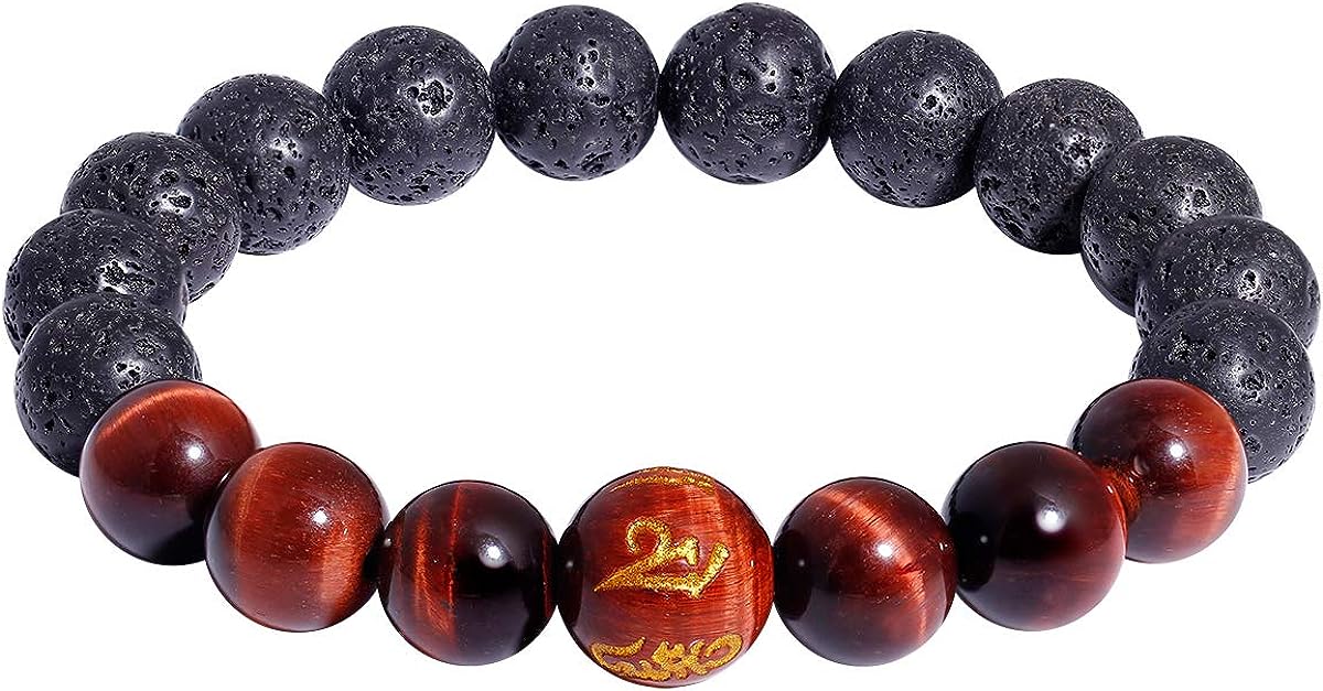 Tiger Eye with Lava Rock Bracelet