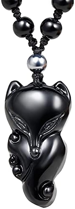 Black Obsidian Lucky Fox Necklace