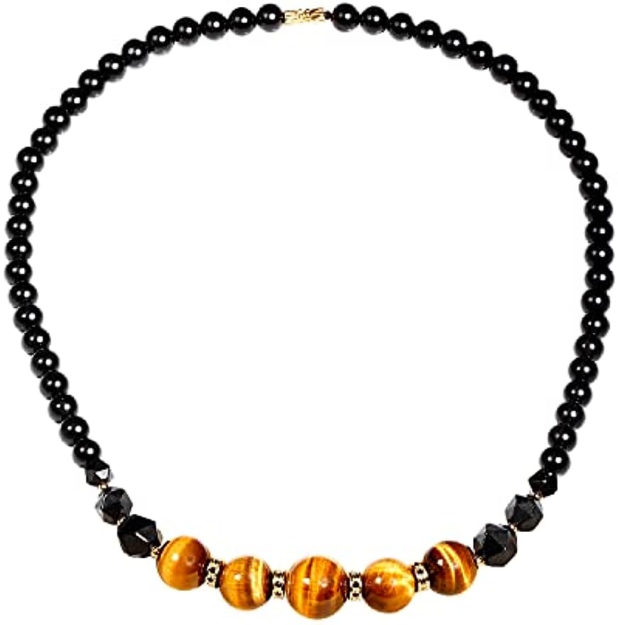 Tiger Eye and Black obsidian Crystal Necklaces