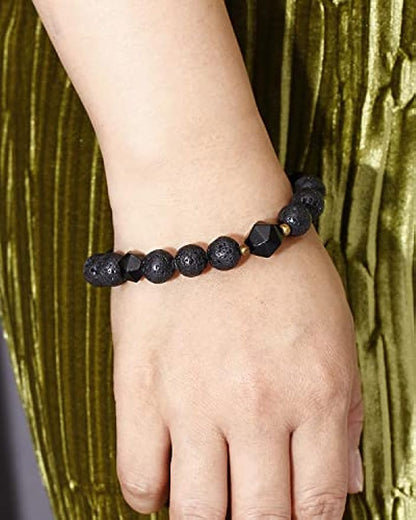 Lava Rock Obsidian Bracelet