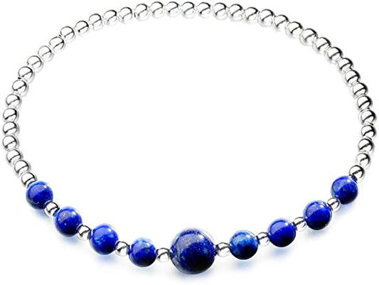 7 Chakra Healing Bracelet with Real Stones Sterling Silver