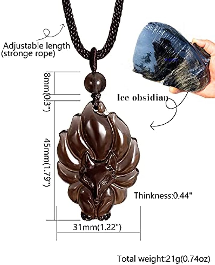 Obsidian Fox Necklace