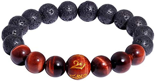 Tiger Eye with Lava Rock Bracelet