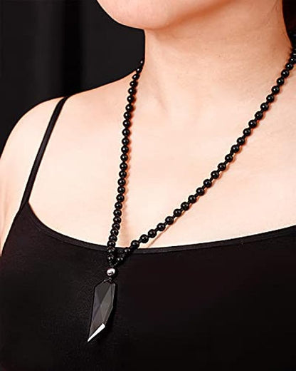 Black Obsidian Wolf Tooth Necklace