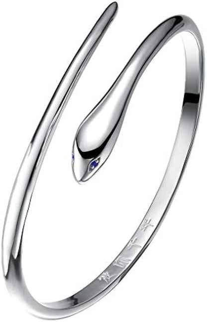 925 Sterling Silver Snake Bangle Bracelet
