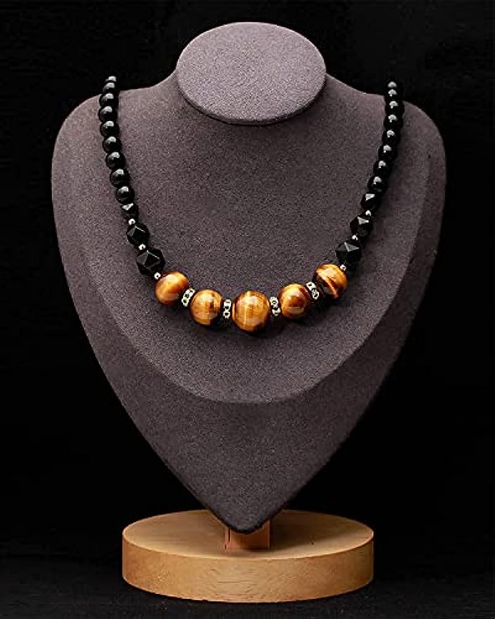 Tiger Eye and Black obsidian Crystal Necklaces