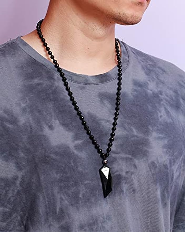 Black Obsidian Wolf Tooth Necklace