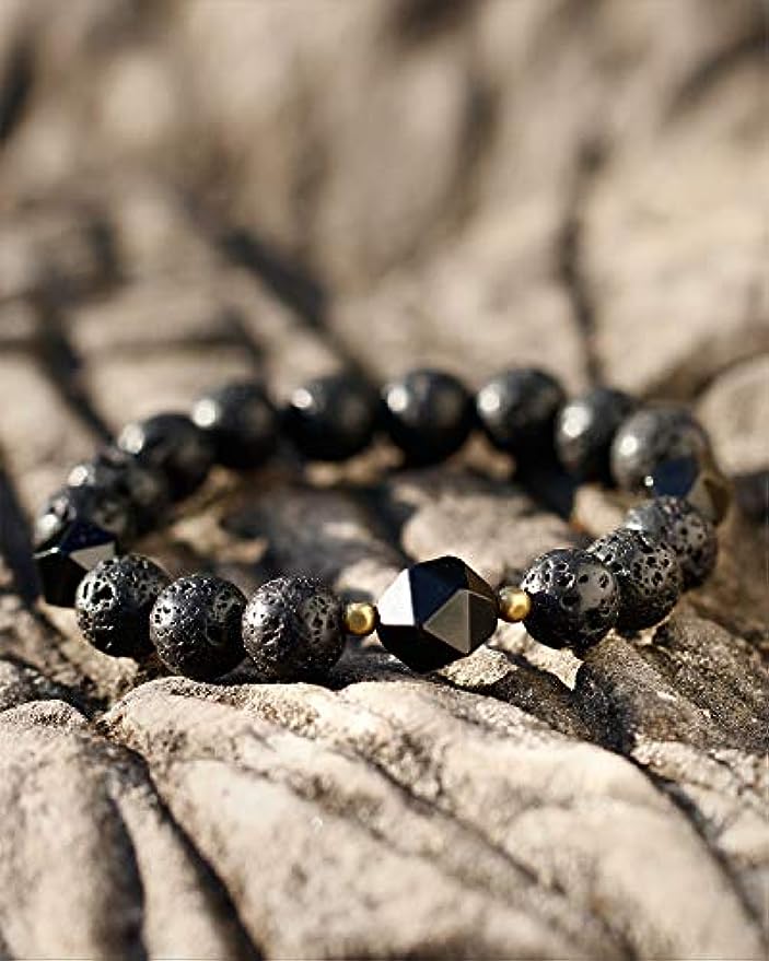 Lava Rock Obsidian Bracelet