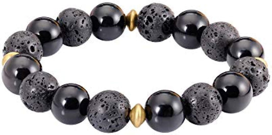 Lava Rock Obsidian Bracelet