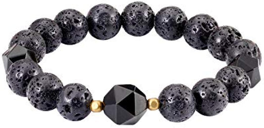 Lava Rock Obsidian Bracelet