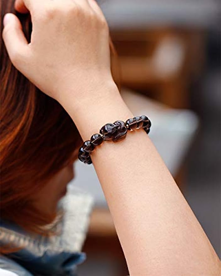 Fox Ice Obsidian Bracelet Engraved In Sanskrit Six-word Lucky Bracelet