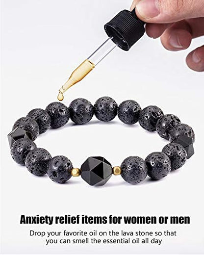 Lava Rock Obsidian Bracelet