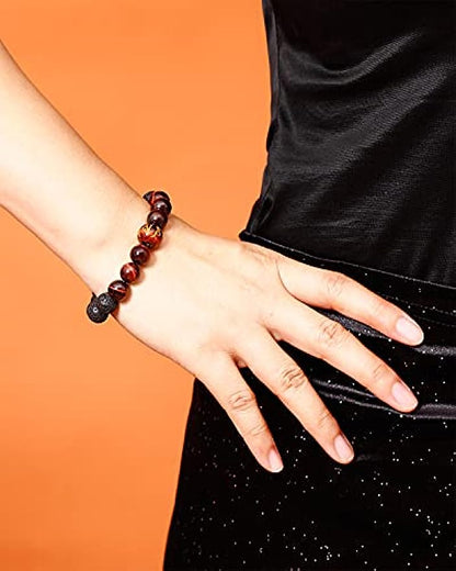Tiger Eye with Lava Rock Bracelet