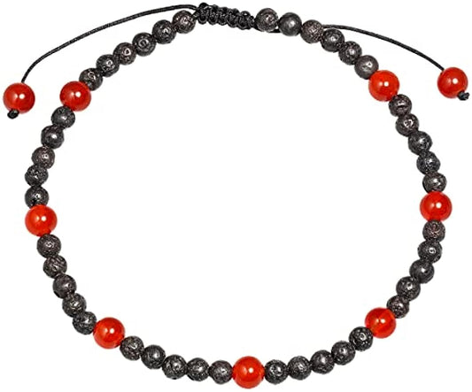 Red Agate/Lava stone Beaded Anklet/Bracelet