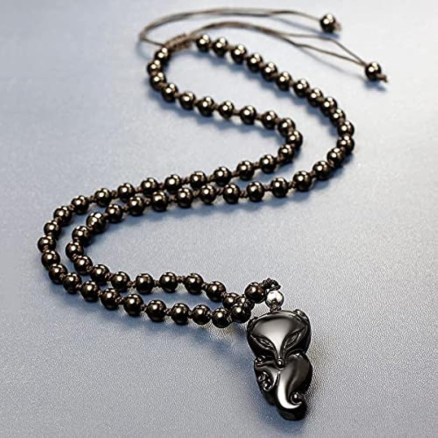 Black Obsidian Lucky Fox Necklace