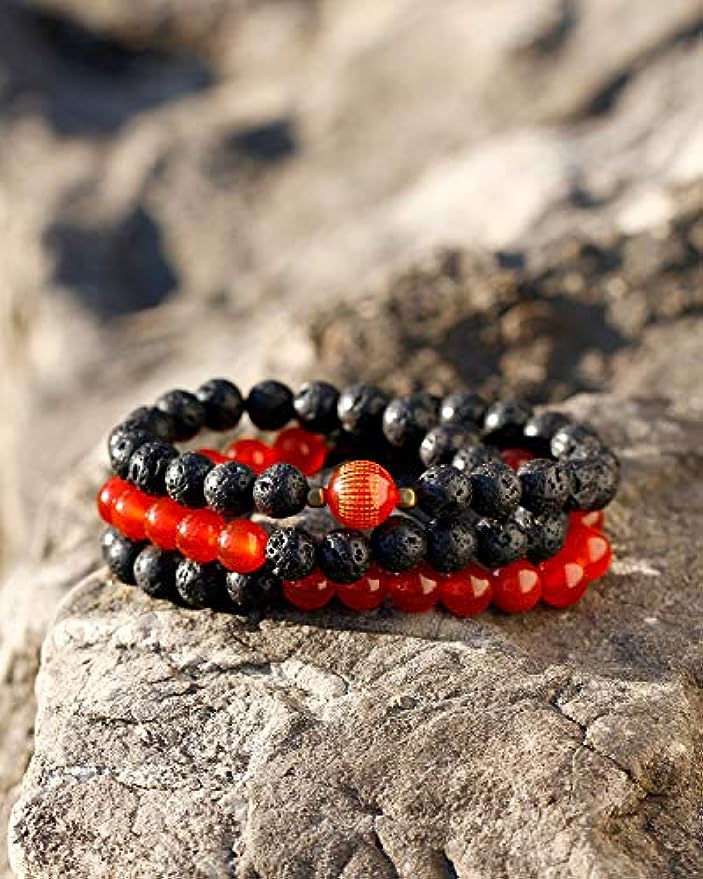 Lava Rock Agate Natural Stone Bracelet