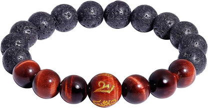 Tiger Eye with Lava Rock Bracelet